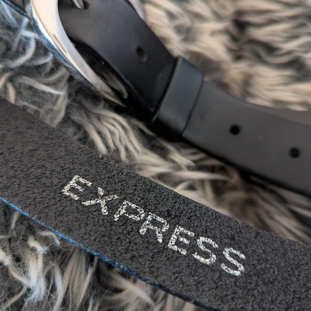Vintage Express Black Genuine Leather Belt Made In Italy